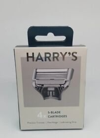 9150018204 Harrys Mens Razor Blades 4 Count 5 Blade Cartridge Refills New Boxed Authenti