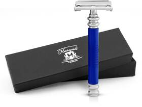 Rz-bt3-bs-u Haryali London Butterfly Safety Razor For Men And Women Metallic Nonslip Double Edge Blue
