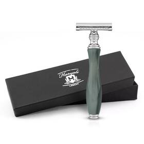 Rz-de-br-1g Haryali London Premium Double Edge Safety Razor For Men And Women Ergonomic Resin Grip Gray