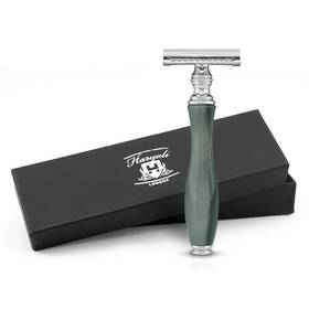 Rz-de-br-1rbl Haryali London Double Edge Safety Razor For Men And Women Ergonomic Resin Grip Grey