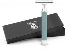 Rz-de-bs-2g Haryali London Double Edge Safety Razor For Men And Women Sleek Metal Handle Grey