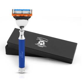 Rz-f5-bs-2u Haryali London Smart Grip 5 Edge Razor For Men Luxury Women S Body Face Blue