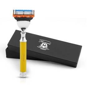 Rz-f5-bs-2y Haryali London Smart Grip 5 Edge Razor For Men Trendy Women S Body Face Yellow