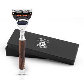 Rz-f5-wd2 Haryali London Wooden 5 Edge Razor For Men Womens Smart Grip Body And Beard