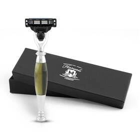 Rz-m3-br-4ti Haryali London 3 Edge Razor For Men Womens Luxury Mens Tortoise Horn Imitation