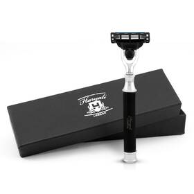 Rz-m3-bs-2bl Haryali London 3 Edge Razor For Men Womens Smart Grip Mens Beard Black