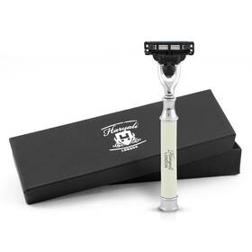 Rz-m3-bs-2iv Haryali London 3 Edge Razor For Men Womens Smart Grip Mens Beard Ivory