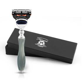 Rz-f5-br-1g Haryali Lonodn Ergonomic 5 Edge Razor For Men Luxury Womens Body Face Grey