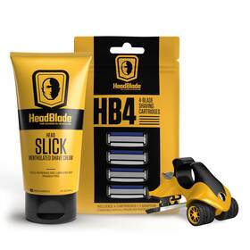 Headblade 313097342398 Atx Mens Head Shaving Basics Bundle With 5oz Headslick Cream Razor Blade Refi