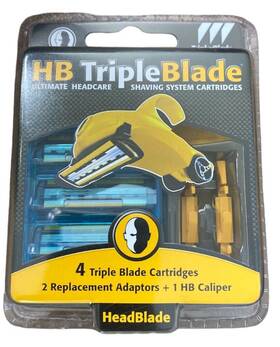 Headblade 690623521008 4 Triple Blade Cartridges 2 Replacement Adaptors 1 Hb Caliper
