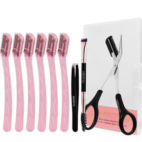 Hedivia-021 Hedivia 783970332448 Hedvia 9 Pcs Eyebrow Razor Kit For Women Shaping Count Pack Of 1 Pink