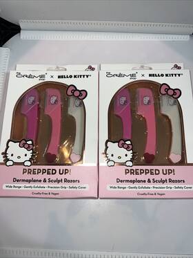 Hello Kitty 849980079244 New Creme Shop X Face Prepped Up Dermaplane And Sculpt Razors 2pack
