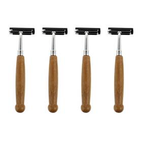 Rmve99miy6241304w2fq04 Hemoton Manual Beard Razors Bamboo Handle 1 Count Pack Of Khaki