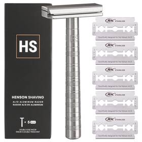 Henson Shaving 313104791751 Razor - Aluminum Double Edge Safety With 5 Spare Blades 3