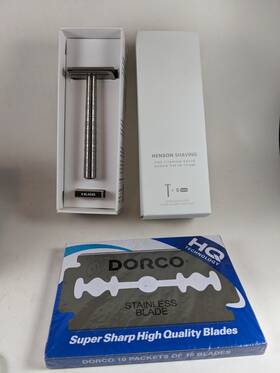 Hs-ti-ti-04-aff-5 Henson Ti22 Shaving Titanium Safety Razor Aggressive Exposure 105 Blades