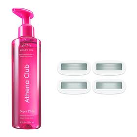 Holdings Inc. 313052097059 Womens Shave Kit Glossy Oil Super Pink 4 Razor Blade Refills