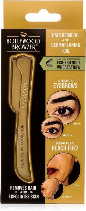 Hollywood Browzer 634158876745 Hair Removal And Dermaplaner - 1 Count Pack Of Gold