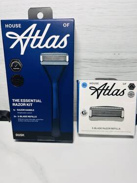 0224314 House Of Atlas 24358 Razor Kit 8 Refill Cartridges Bundle 5-blade New Dusk Handle