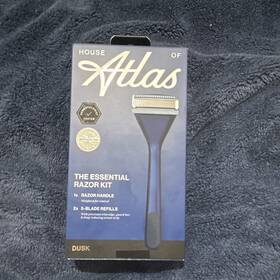0224349 House Of Atlas Essential Razor Kit Dusk Blue 5-blade 2 Cartridges
