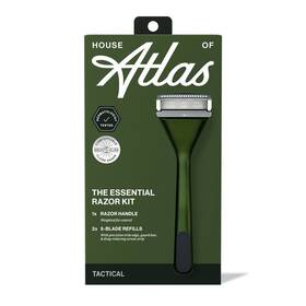 House Of Atlas 810077122723 Essential Razor Kit With 1 Handle And 2 5-blade Refills Tactical