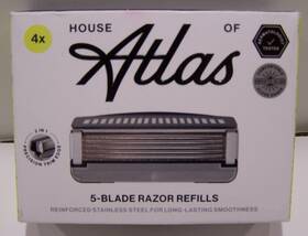 House Of Atlas 810077122730 5-blade Razor Refills 4 Pack Stainless Steel
