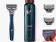 Hprb0007 Truman Harry S Harrys Razor Brand Shaving Kit Navy Blue Set 3 Blades Gel Foam