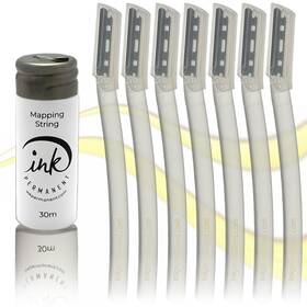 Ink Permanent 769033893804 Face Razors For Women With White Brow Mapping String Kit 7 Ey