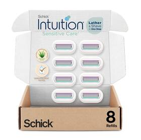 Intuition 841058000952 Schick Refill Razor Blades With Organic 8 Count Pack Of 1 White