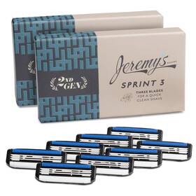 Jeremys 198168813942 Razors For Men - Sprint 3 Razor Blade Refills 8 Cartridges Fits Al