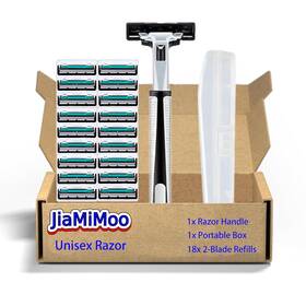 Jiamimoo 717687760881 Travel Shave Set Razors For Men And Women 1 Handle 18 Blade Refills