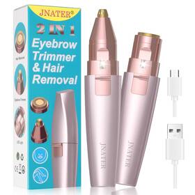 C055 Jnater Eyebrow Facial Hair Remover - 2 In 1 Rechargeable Trimmer And