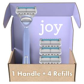 Joy 047400670693 Razors For Women 1 Handle 4 Razor Blade Refills Lavender Lubrastrip T