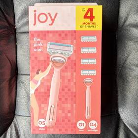 5143a17400 Joy The Pink One Womens Cartridge Razor With Handle 4 Cartridges 5-blade