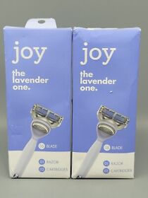 91433120 Joy Razor Handle And 2 Blade Refills Lavender 2pk
