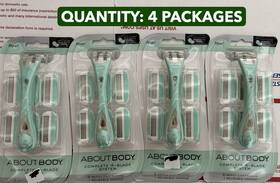 Kai 675690650097 4-pack About Body 4 Bllade Shaver System Reusable Razors Coconut Oil 6 Refills