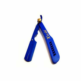 Rbl-113 Kashi Barber Straight Edge Shaving Razor Butterfly Clip Blue Color