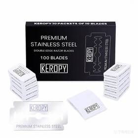 B01-1 Keropy 100 Safety Razor Blades - Super Sharp Stainless Steel And Lifetime Supply For S