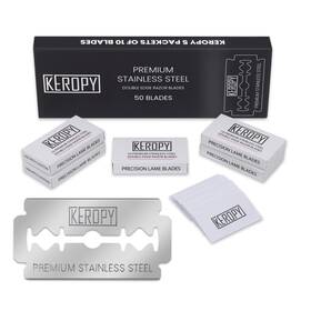 B05-1 Keropy Double Edge Safety Razor Blades-50 Count Premium Blades Surgical