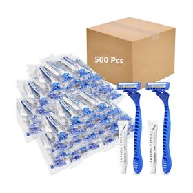 Kheoxusa 703052215308 500 Pack 3 Blade Disposable Razor Three Razors Tr