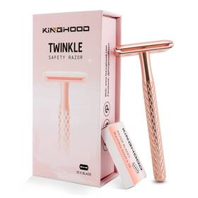 0106 Kinghood Safety Razor For Men And Women - Double Edge With 10 Reusable