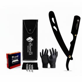 Kingsfolk 199284250567 Professional Straight Razor Kit Black 1 Count Pack Of