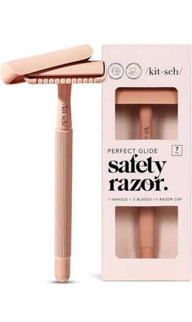 Kitsch 810112560602 Safety Razor And Shave Butter Pink 5 Blades Cover New In Box