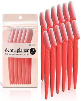 Kitsch 810112562682 Dermaplaningtool-face Razors For Women &men Eyebrow Trimmer And Face 12 Ct