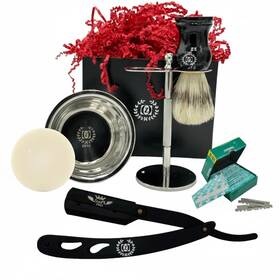 Liberty Supply 419791658193 Mens Shaving Gift Set - 6 Pcs Luxury Wet Shave Kit For Him Black Shavette