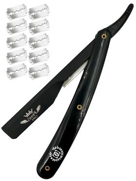 Liberty Supply 616556610763 Professional Straight Barber Razor Clean Shave Free 11 Piece Set Red