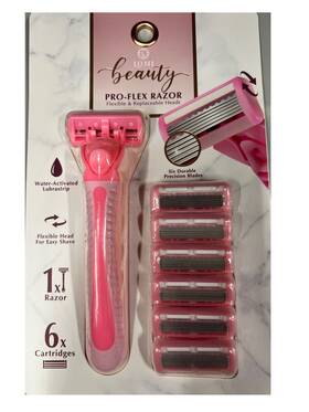 Lomi Beauty 680079019198 New Pro-flex 6 Blade Razor Extra Lubricated Strip Cartridges