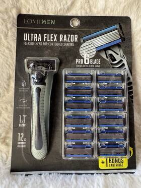 Lomimen 680079043179 Pro Flex Razor With 12 Refill Cartridges 6 Durable Precision Blades New