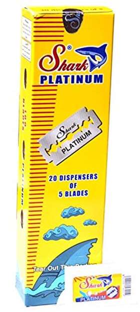 Sh.06p Lord 100 Shark Platinum Double Edge Razor Blades