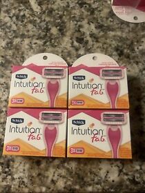 W300978600 Lot Of 4 Schick Intuition F.a.b. Razor Refills 12 Cartridges Venus Razors
