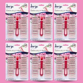 Lovyc 437021720167 Razor With 20 Replacement Shaving Blades Grooming Kit Women 6-pack